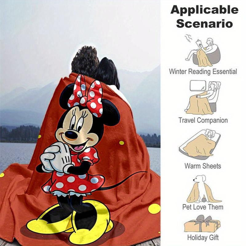 1pc, Minnie Mouse Inspired Blanket - Seasonal, Home Decorative Throw, Soft and Cozy Blanket for All Seasons, Soft Flannel Throw Blanket - Co