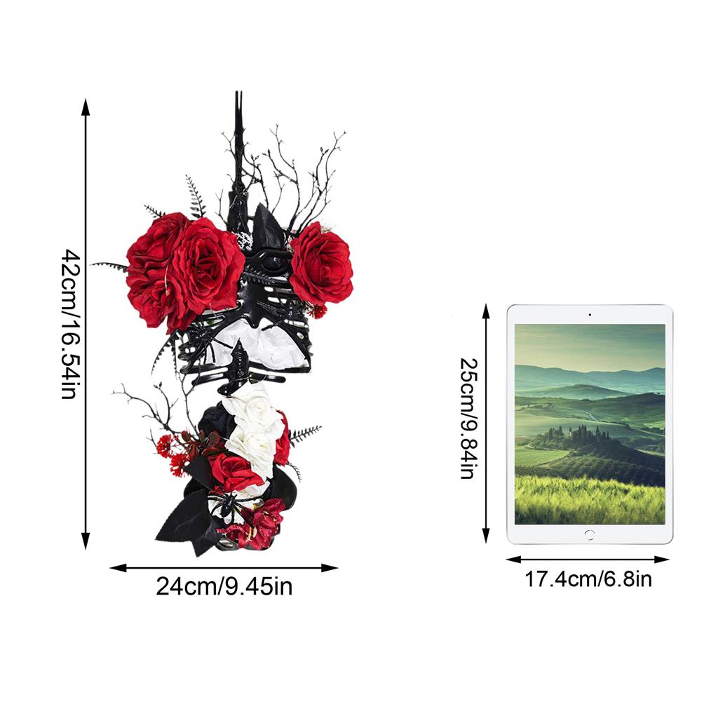 Halloween Decor, Gothic Wall Decor Floral Skeleton Torso For Halloween Decorations Indoor, Gothic Ribcage Art, Easy Indoor Display