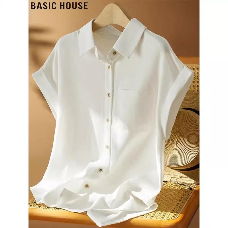 Basic House French Style Short Sleeve Blouse M