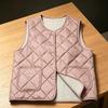 Women's 2025 Collarless Cotton Vest - Autumn/Winter Large Size Round Neck Waistcoat