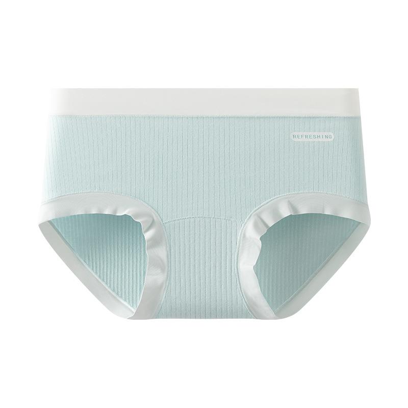 Antibacterial Seamless Extended Crotch Mid Waist Pure Cotton Womens Brief Underwear