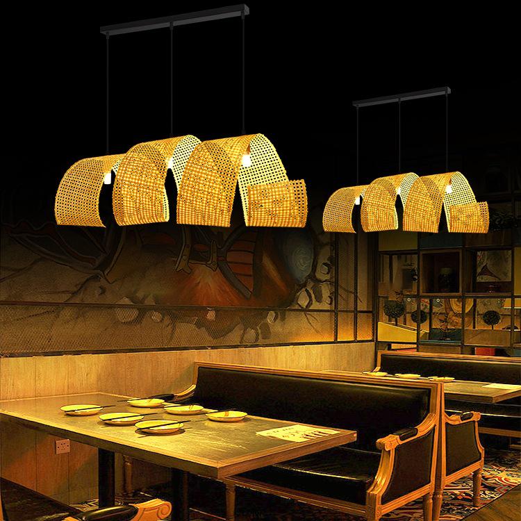 Bamboo Weaving Chandelier: Japanese Bar & Zen Tea Room Decor