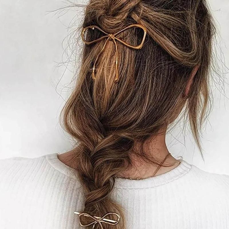 Elegant Bowknot Hairpin with a Twist Stylish Metal Hollow Barrettes Delicate Hair Accessories for Women Hair Decoration