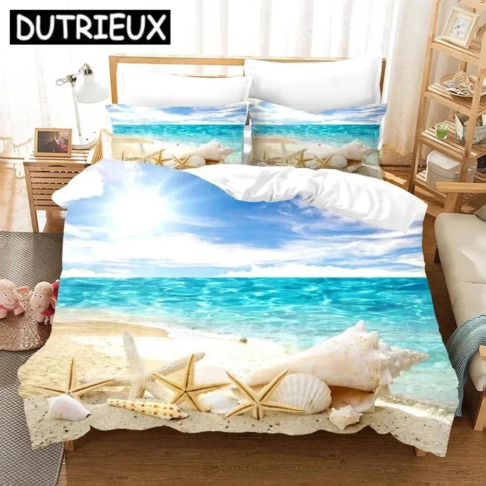 Luxury New 3D Print Summer Scenery Bedding Set Single Twin Double Queen King Cal King Size Bed Linen Set