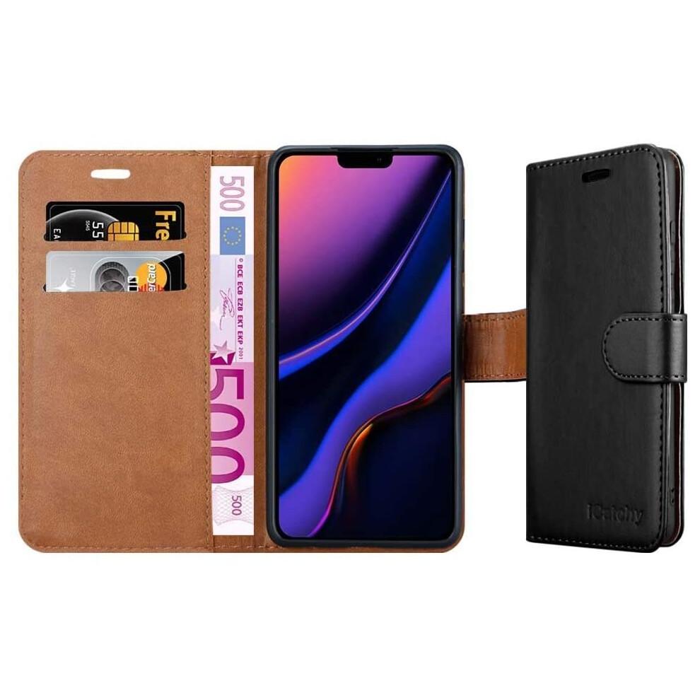 (Black) For iPhone 11 Phone Wallet Book Leather Case