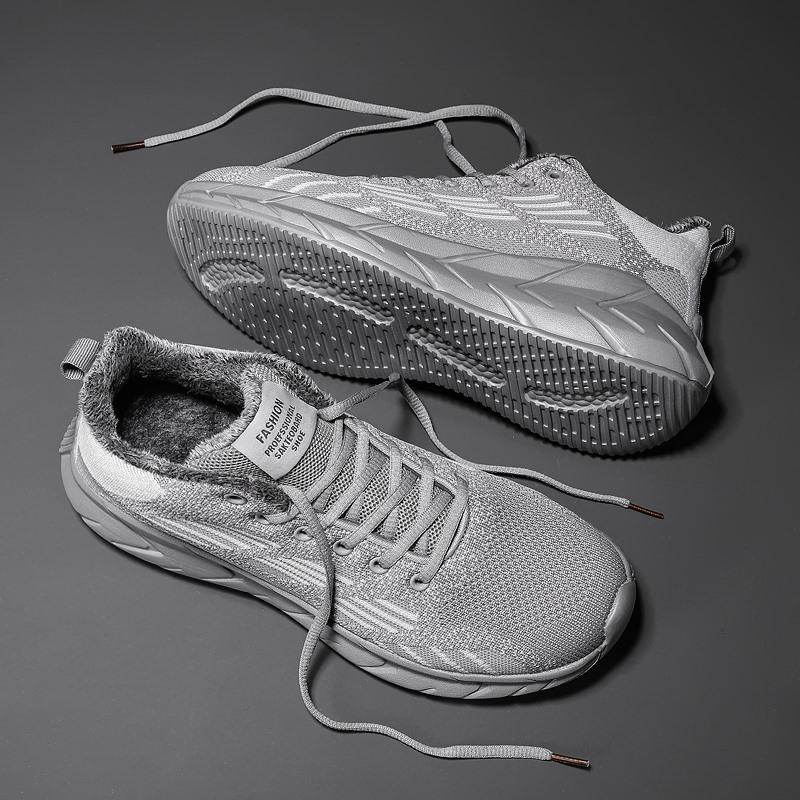 Winter Large Size Men Running Shoes Fashion Plush Warm Lined Male Sneakers Outdoor Super Light Tenis Masculino Soft Comfortable