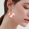 1 Pair Rose Petal Drop Earrings Long Style Exaggerated Dangle Earrings Bright