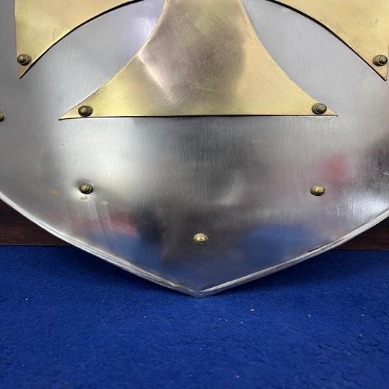 60.96 Cm Medieval Knight Crusader Cross Shied Larp Reenactment Cosplay Functional Knight Battle Shield Handmade Best Gift