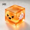 Halloween Stress Cube Ghost Sensory Toy, Anxiety Relief Squeeze Toy Slow Rising Glitter Pinch for Kids Adults