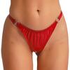Womens Patent Leather Thong Underwear Elastic Waist O Ring Design Solid Color Glossy Briefs Nightclub Panties