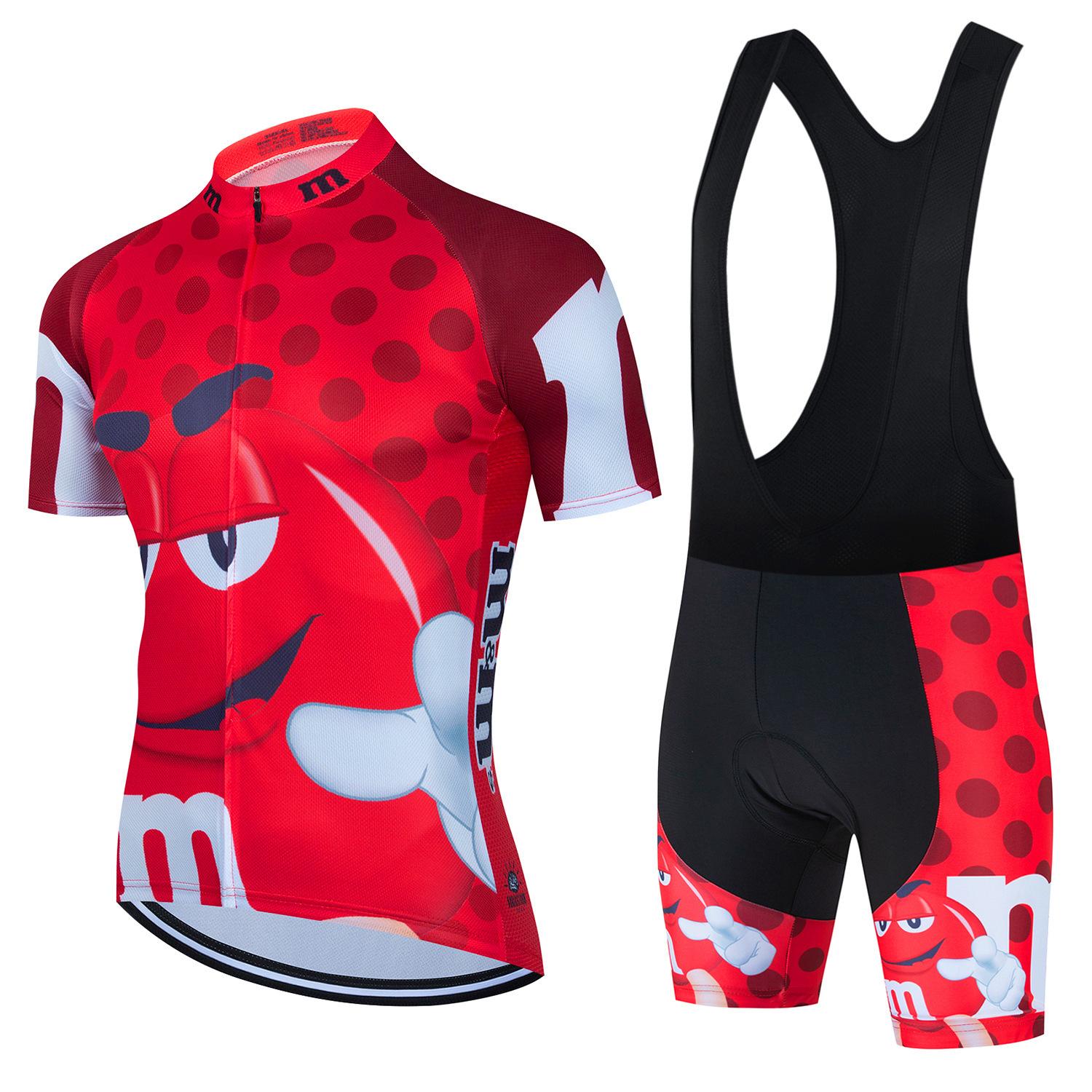

Short Sleeve Set Strap Cartoon Fun Bean M Bean Men s Team Edition Strap Cycling Suit Set Bicycle 2026 Summer Breathable Cycling Suit Set XS