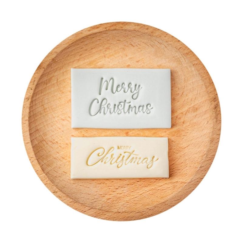 Holiday Themed English Greeting Fondant Molds Acrylic Fondant Moulds Suitable for Creating Unique Christmas Cookie