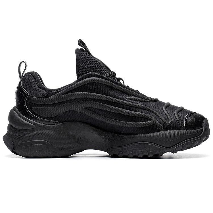 Li Ning Aurora WindWalker V2 Fabric Cushioning Slip Resistant Low Top Casual Shoes Women's Black AGCS160-3