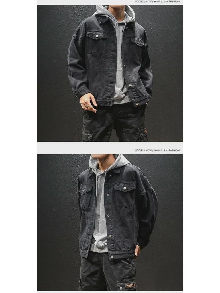 Trendy Spring & Autumn Men's Denim Jacket: Korean Style, All-Match, Loose Fit
