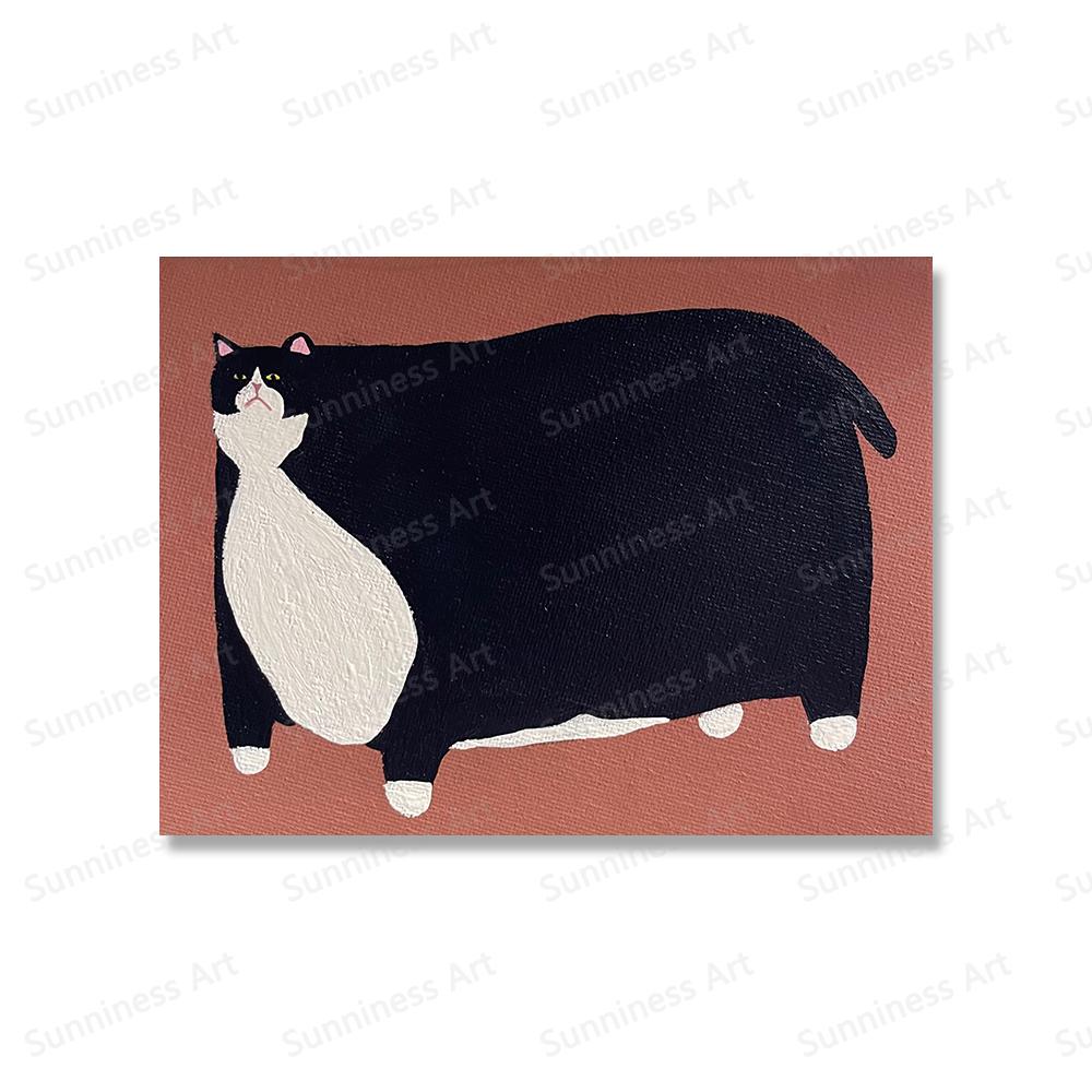 Funny American Fat Cat Art Plakáty Roztomilý mazlíček Obrazy na plátně Moderní zvířecí nástěnné obrazy do obývacího pokoje Domácí dekorace