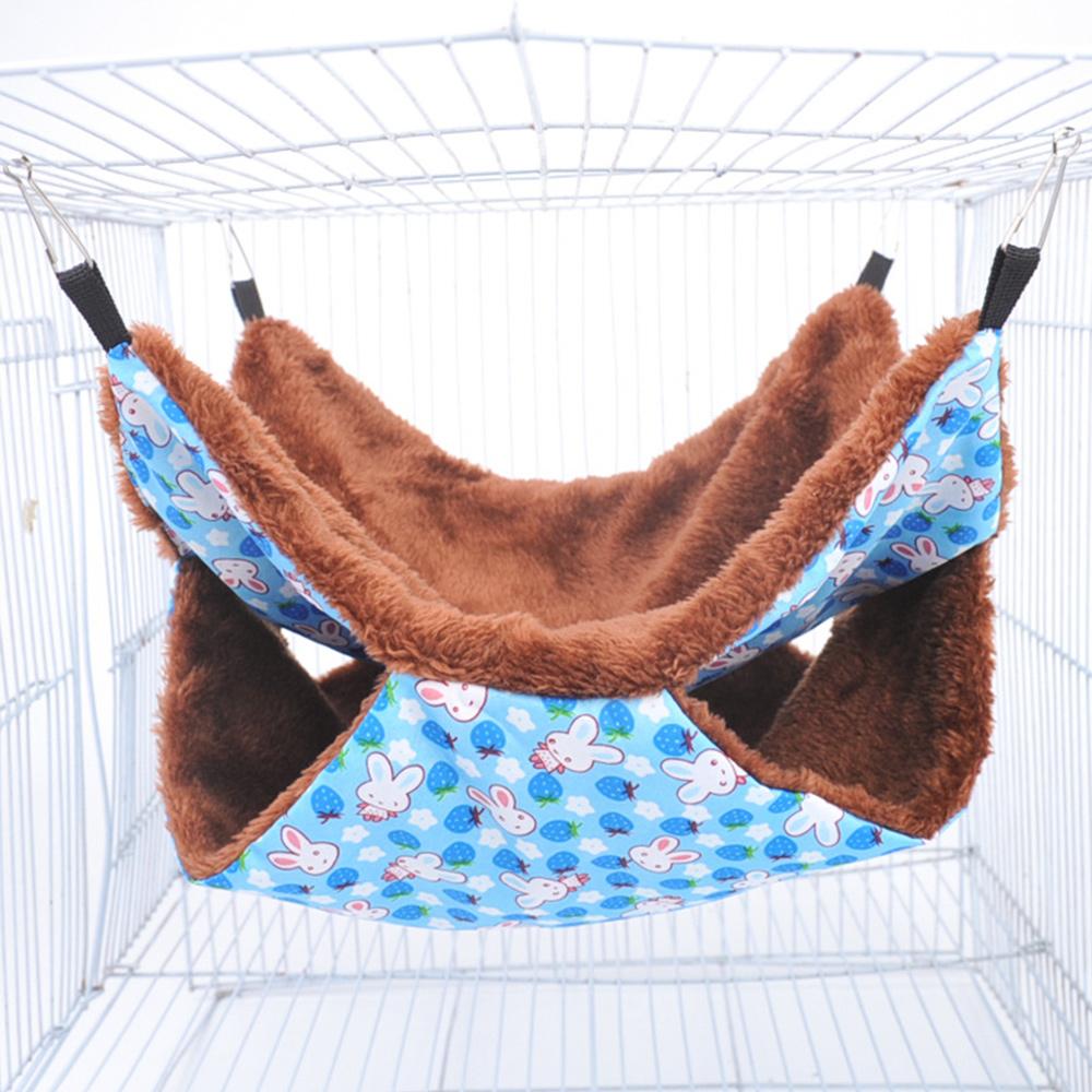 Hamster Hammock Double Layer Thick Plush Hanging Sleeping Bag Keep Warm Cotton Nest for Totoro Guinea Pig Pet Winter Supplies
