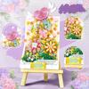 Construction Idea Art Flower 3D Painting Micro Diamond Bricks With Easel Building Block Assemble Toys With Light For Girls Gifts