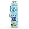 1PC Evil Eye Pattern Art 750ml Color Plastic Sports Water Bottle Leakproof Flip Straw Lid Suitable for Sports Office Home Use