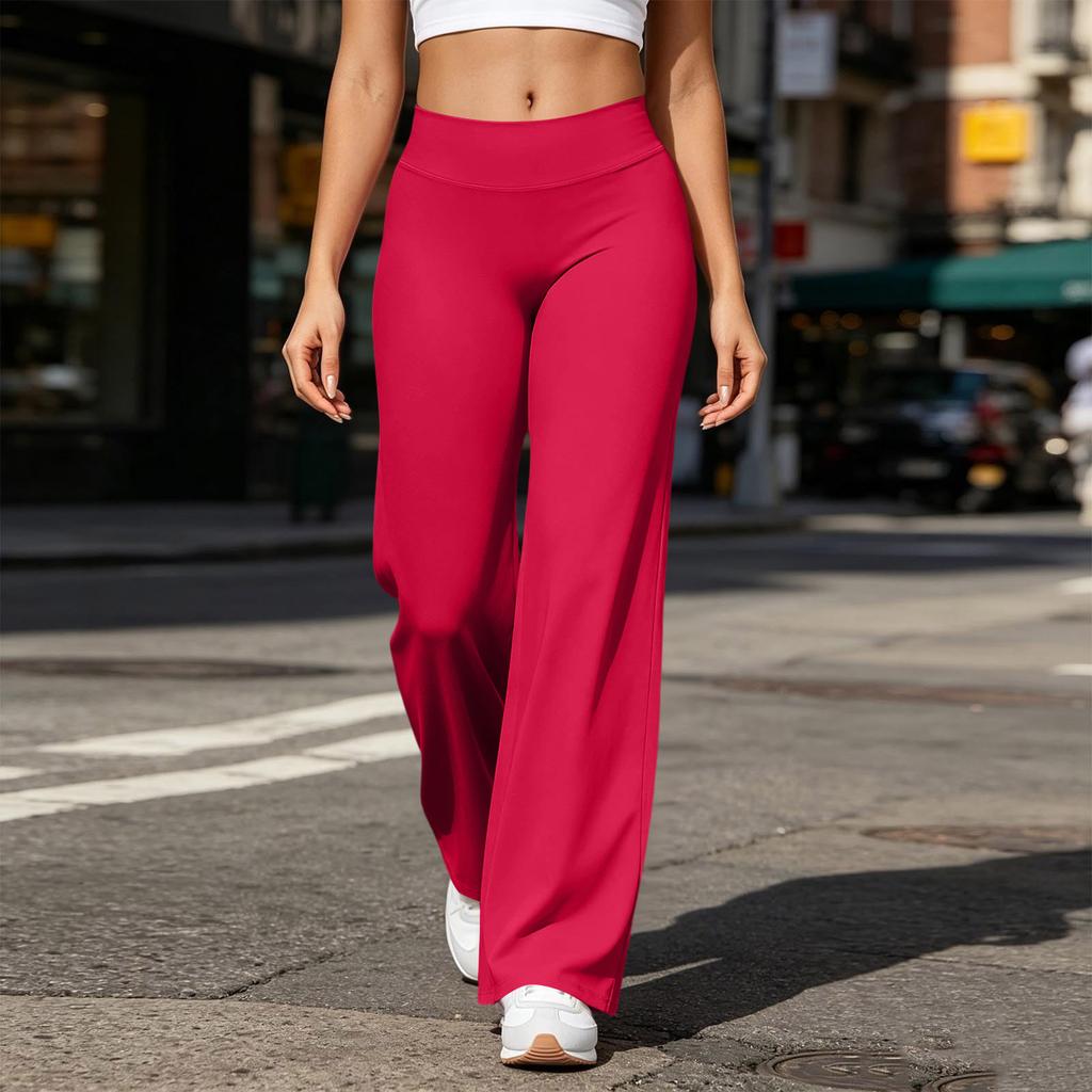 Women's High Waist Straight Leg Yoga Pants with No Toe Design