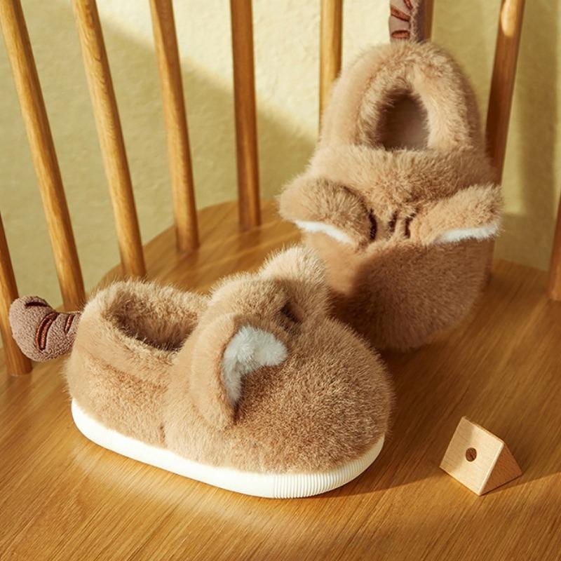 Zimní teplé domácí bavlněné boty plus sametové pantofle s krytou patou