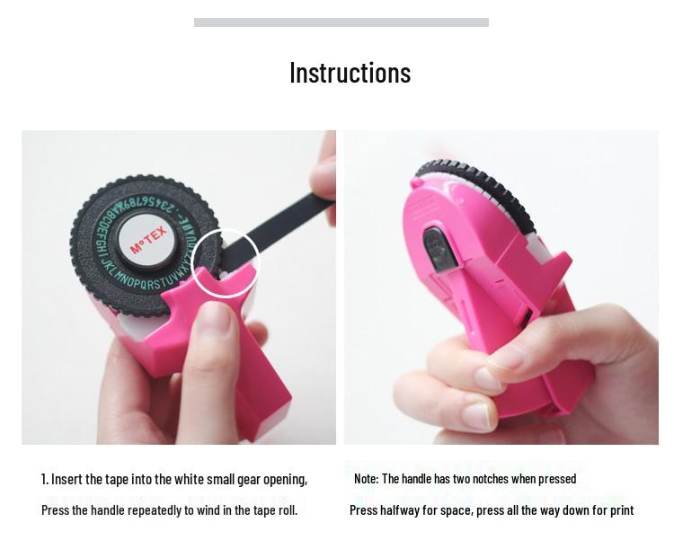 Mini Manual Embossed Label Printer - Korean Motex Style