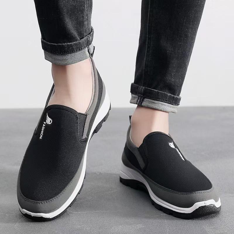 New Cross Men's Casual Non-slip Wear-resistant Slip-on Cloth Shoes for Middle-aged and Elderly