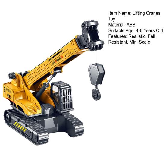 Lifting Cranes Toy 360 Degree Rotating Base Adjustable Long Arm Retractable Sling Ornament Simulation Boys Girls Engineering Truck Model Toy Children
