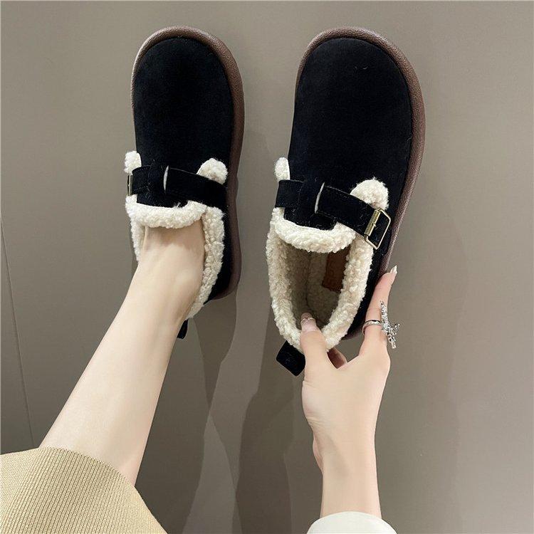 Vintersko Dame Casual Flats Mokasiner Myke Loafers Dame Mote Komfort Varm Plysj Slip-on Dame Bomullssko