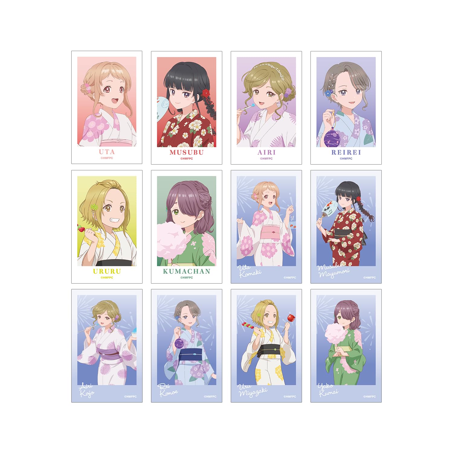 ТВ Аниме [Голос - Мильфей] Оригинальная Летняя Фестивальная Версия. Торговые карточки-иллюстрации в стиле моментальной камеры, Коробка из 12 штук