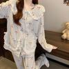 Women's Sweet Cherry Pajamas - Spring Long Sleeve Cloud Cotton Set