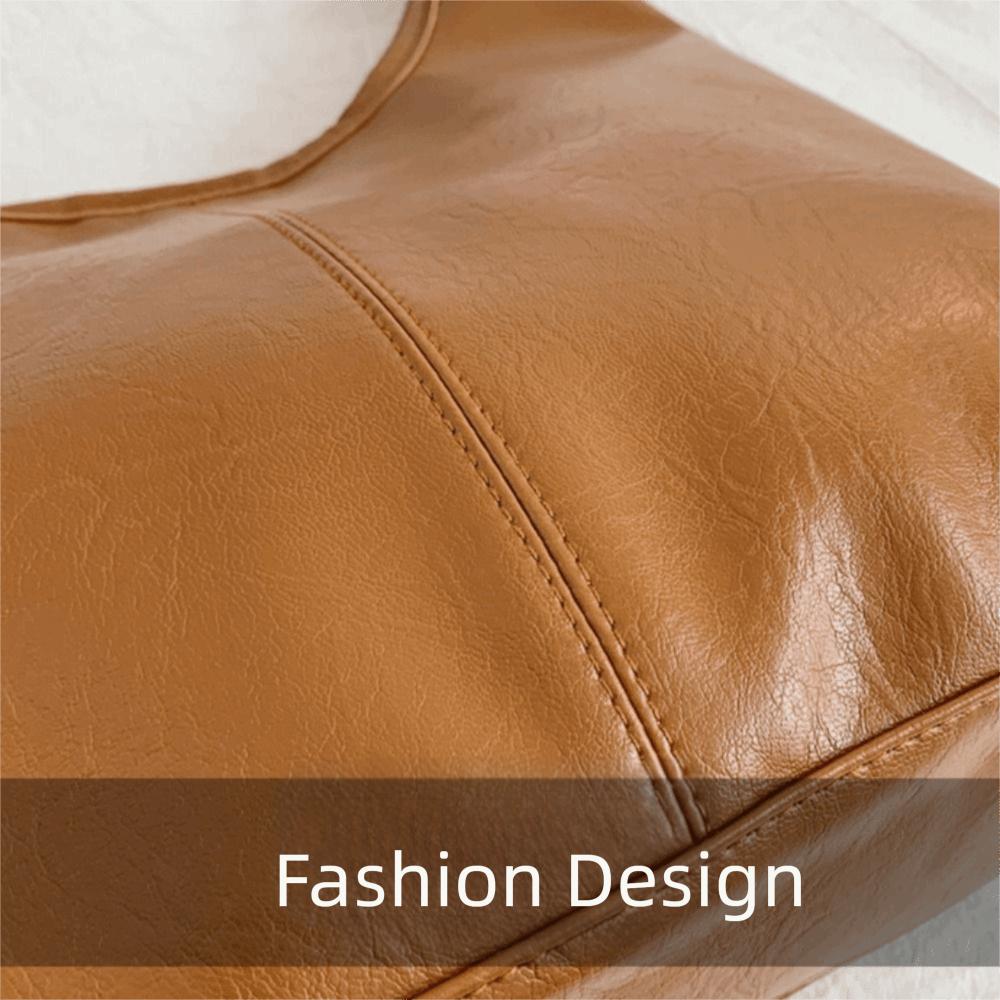 Lightweight Women Tote Bag Large Capacity PU Leather Bag Solid Color Shoulder Bag  Casual Wear