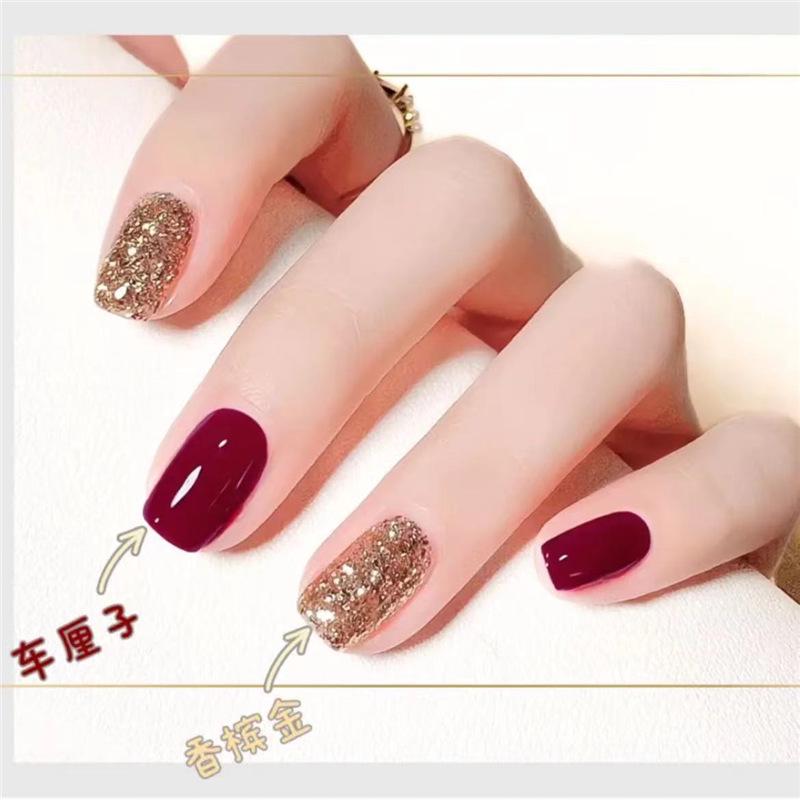 2026 New Year Red Super Sparkle Waterproof Nail Polish with Crushed Diamonds - Luxurious Whitening Formula