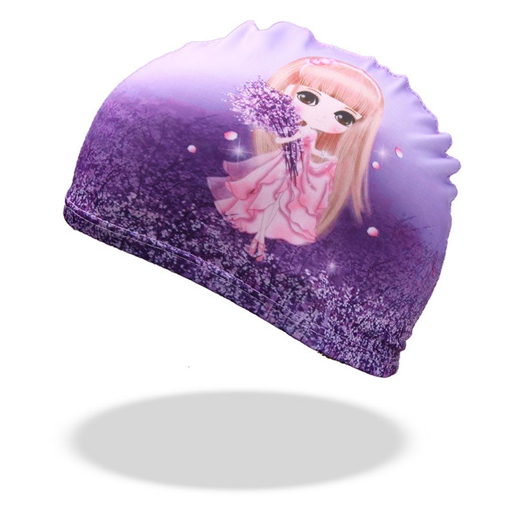 Kids Cartoon Swimming Caps Digital Printing High Elastic Sports Swim Pool Hat Diving Hats For Boys Girls