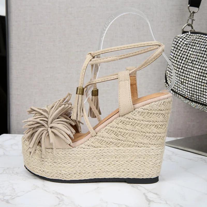 Fashion Women Sandals 2024 Fashion maid Summer Sandals Leisure Platform Wedges Sandals dermi Wedges High Heels Shoes  platform shoes