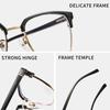 Simple square frame business style anti-blue light glasses Male and female metal students myopia glasses