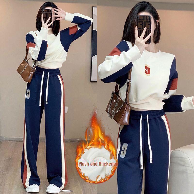 

Женский комплект из тонкого свитера и широких брюк в корейском стиле весна/осень 2024 г. M (100-110 lbs)