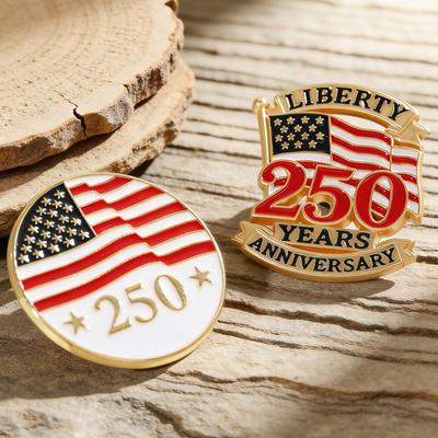 2026 Broszka Upamiętniająca 250. Rocznicę USA Pin ze Stopu Emaliowanego z Flagą Dzwonem Wolności Motylem Klamra Odznaka na Klapę Garnituru