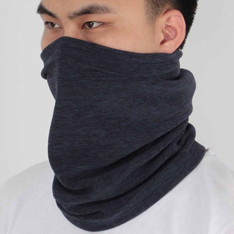 Warm Dustproof Cycling Mask with Fleece Lining: Thickened Winter Neck Gaiter for Cold Protection and Skiing One Size темно-синий