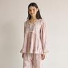 Lunaluz Women S Modal Cotton Lace Collar Long Sleeve Two Piece Pajama