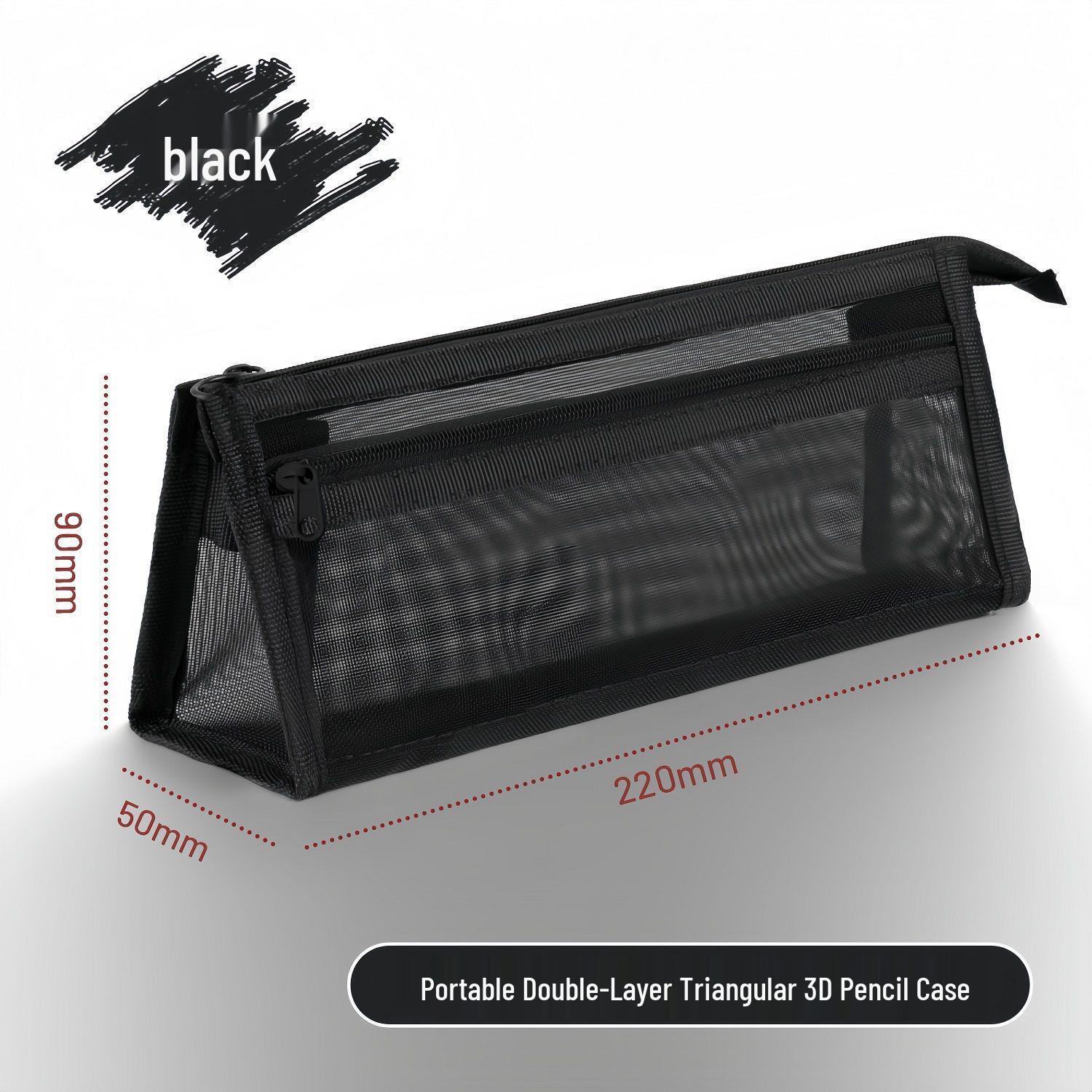 Japanese Style Transparent Double Layer Pencil Case - Large Capacity Stationery Storage for Students