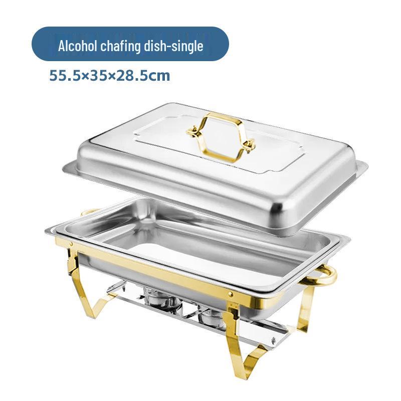 Heavy-Duty Stainless Steel Buffet Stove with Alcohol Heating and Insulating Cloth