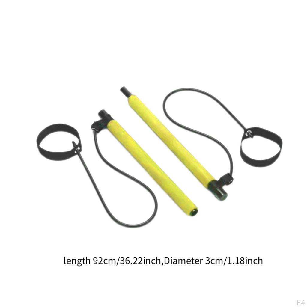 Section Pilates Bar with Resistance Bands for Home Fitness