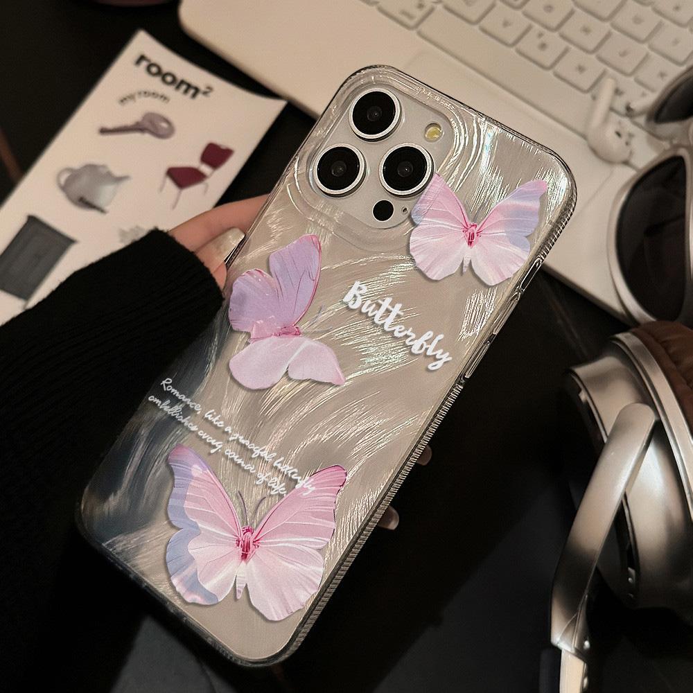 Feather Luster Phone Case for Samsung A53 A14 A33 A12 A32 S24 S23 Plus S20 S21 FE for iPhone 17 15 16 13 Pro 17 16 Pro Max Butterfly Bow Phone Case