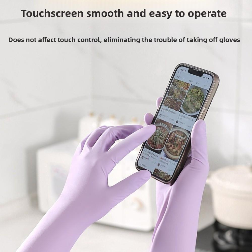 Purple Disposable Latex Gloves Oil-resistant Housework Cleaning Gloves