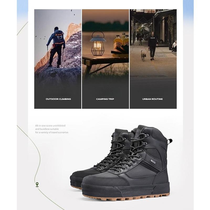 Men's Boots Outdoor Boots Lace-Up Motocross Boots Mountaineering Hiking Desert Waterproof Work Safety Shoes