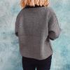 Autumn and Winter Casual Contrasting Diagonal Stripe Single Breasted V-neck Long Sleeved Sweater Cardigan Jacket for Women 3602
