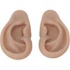 Silicone Ear Model, Flexible Left and Right Model for Ear Piercing, Silicone Body Parts, Silicone Ear Mould (Dark Skin Colour)