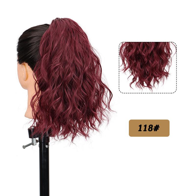 Синтетический Кудрявый Зажим-коготь В Хвост Блондинка Коричневый Короткий Парик Искусственные Волосы Ложная Коса Наращивание Волос Короткий Волна Воды Зажим-в Хвост Волосы 118