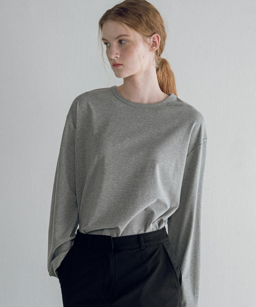 Banwonateullie A3553 Essential Long Sleeve_Melange Gray