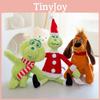Adorable Grinch Plush Toy With Soft Short Fur Featuring A Brown Dog For Christmas Fun
